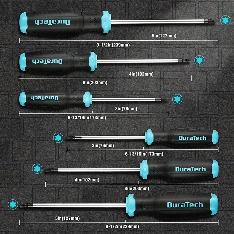 DURATECH 6-Piece Screwdriver Set Screw Driver Set Kit for Fastening