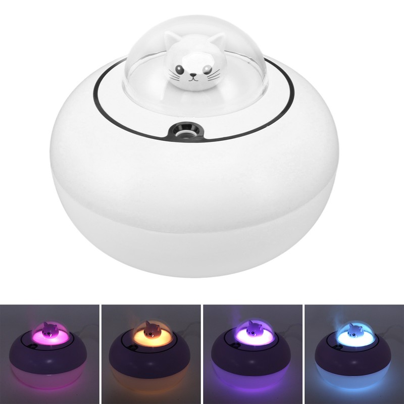 Mini Humidifier Cute Cat Sculpture Portable Quiet Desktop Air Humidifier