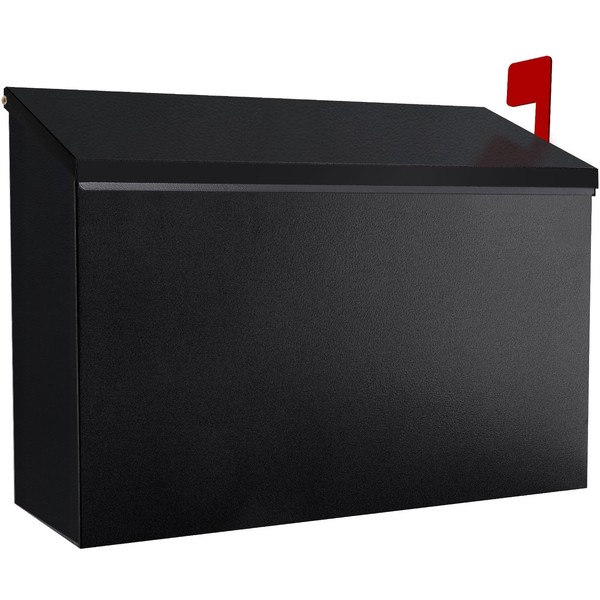 Wall-Mount Mailbox with Flag Metal Mail Box for Outside Large