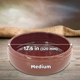 HAKAN Handmade Fully Glazed Cooking and Serving Pot, Terracotta Cookware, Oven Safe - Medium