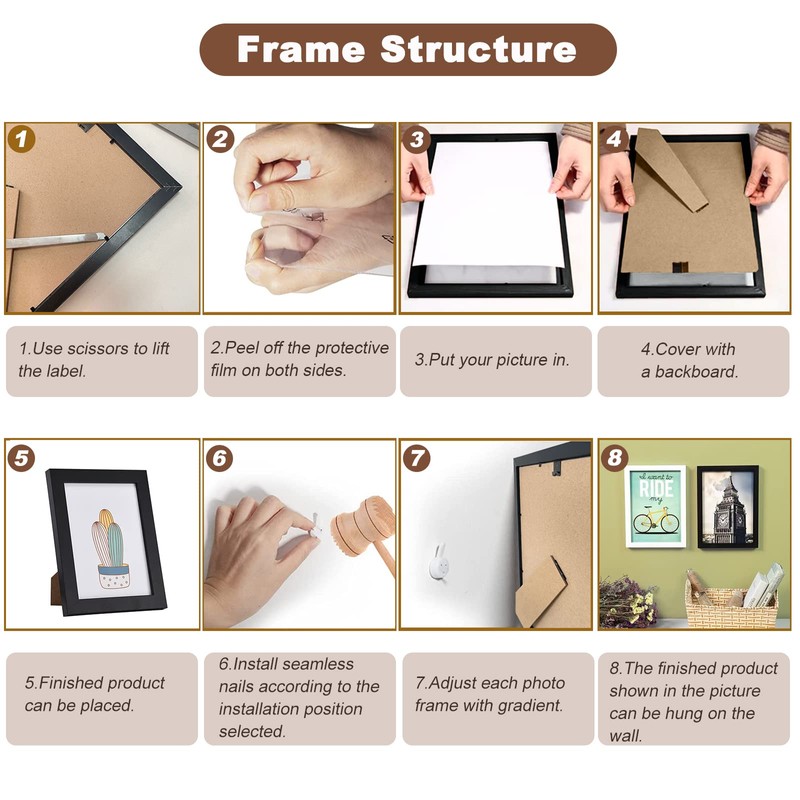 DMSELL 4 Pack White 6x4 Photo Frame, White Picture Frames