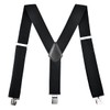 KASSAI Wide Suspenders, Y-Shaped, Width 2.0 inches (5 cm), 3 Clips, Unisex, Adjustable Size, Inspected in Japan, Black