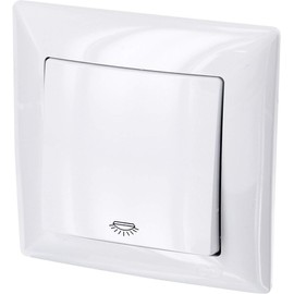 Flush-mounted button, light symbol, plug-in terminal, all-in-one, G1 series, pure white