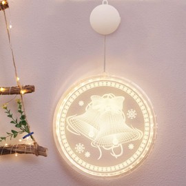 EPDPLAY Christmas Window/Wall/Door Light Decorations, Novelty Hanging 3D Lights with Suction Cup and Switch Button, for Outdoor Yard Indoor Room Front Door Bedroom Porch Office Christmas Party.