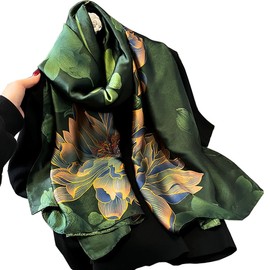 K-Elewon Silk Scarf Head scarf Fashion Scarves Long Lightweight Sunscreen Shawls for Women H02-14
