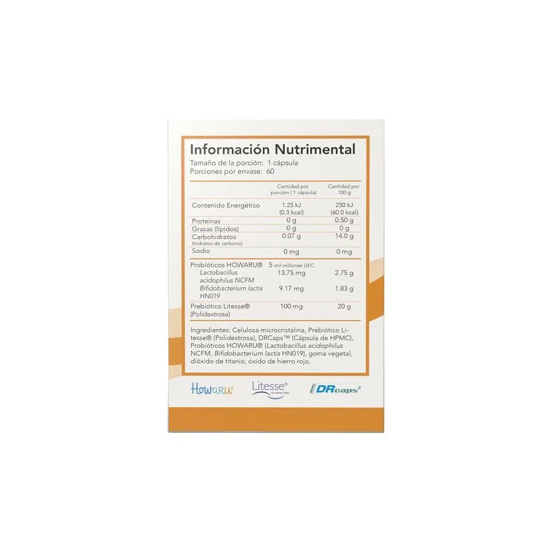 Pre-o Probióticos Y Prebióticos 60 Cápsulas Suplemento Sabor Sin Sabor