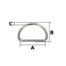 Ichinen Access Family Tool 56432 D-Ring (Wire Diameter 0.1 inch (3 mm) Inner Width 1.0 inch (25 mm) Silver Pack of 20