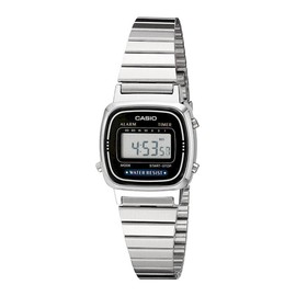 Casio LA-670WA-1 | Unisex Digital Watch | Silver | WR | 1/10 SEC Stopwatch | Countdown Timer | Daily Alarm | LED Display | Auto Calendar | Regular Timekeeping (HR, Min, SEC, PM, Date, Day) | 2 Year Battery