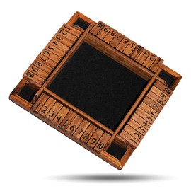 Crobyi Shut The Box Game Wooden for 1-4 Players，Educational & Fun Wooden Board Game with 10 Dice and Shut-The-Box Instructions for Kids & Family, Pub Dice Game for Adults. (12 Inches)