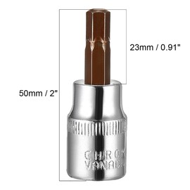 TA-VIGOR 2Pcs Hex Bit Socket, 3/8" Drive x H6 (6mm) Allen Key Socket, Premium S2 Steel Bits, Hex Bit with 50mm Length for Car, Trucks Repair(for Hand Use Only)