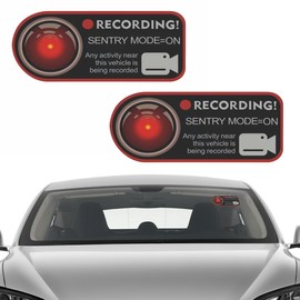 WUSJCOF 2 x Warning Dash Cam Recording Window Stickers Vehicle Camera Safety Dash Cam Signs