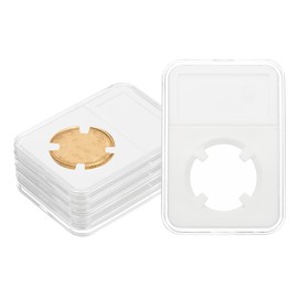 PATIKIL 27mm Coin Slab Display Holder, 5Pcs Clear Coin Case Storage Plastic Four-Point Box for Coin Collectors Collection Protection Organize