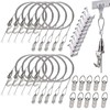 10 Pack - Picture Rail Hanging System, Silver Molding Hooks