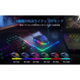 Varbmt V306 PRO Honeycomb Gaming Mouse Ultra Light 70g Wired Gaming PC Mouse 12800 Adjustable DPI LED Breathing Light RGB Mouse USB Gaming Mouse Computer Mouse Ergonomic Design for All Hands, 7