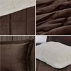 Pemberly Row Plush Sherpa Down Alternative Comforter Set-Brown/Ivory Full/Queen