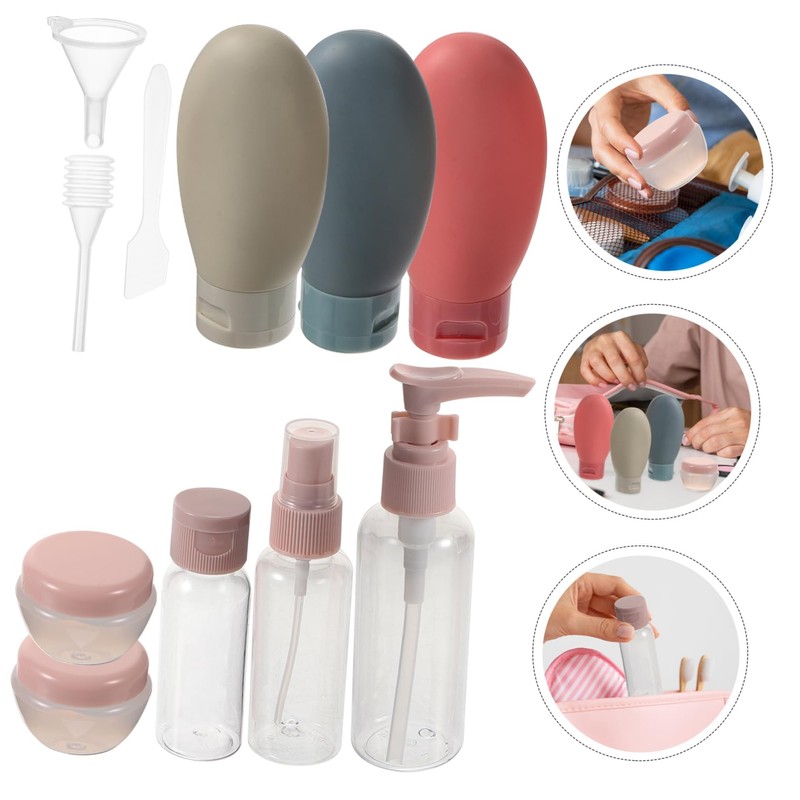 WOONEKY Travel Size Refillable Makeup Bottle Set 11 Piece Kit