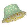 Bucket Hat Daisy Flower Yellow Floral Double-Side-Wear Reversible Sun Hat