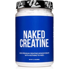 NAKED Pure Micronized Creatine Monohydrate Powder - NSF Certified, Unflavored, 500g, 1.1lb Bulk - Vegan, Non-GMO, Gluten-Free, Soy-Free, No Fillers, Supports Muscle Growth & Strength - 100 Servings
