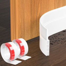 Guardapolvo para Puerta 2pzs,Cubre Polvo para Puerta de 3 Capas 37in,Burlete para Puerta con Bloqueo de Ruido/Viento/Insectos,Protector Autoadhesiva y Tira de Sellado Atrapa Polvo para Puerta (Blanco)