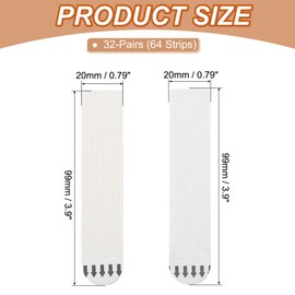 PATIKIL 64-Pairs (128 Strips) Picture Hanging Strips, Heavy Duty Picture Hanging Strips Kit Removable Wall Hanging Strips Without Nails for Decorations, Black 99 x 20mm