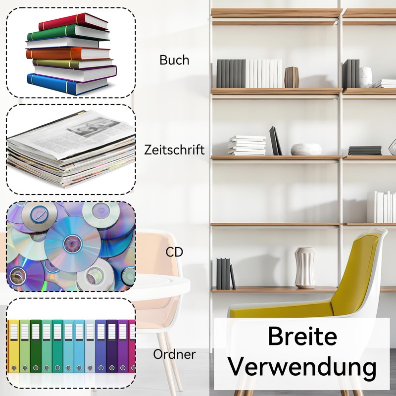 Metal Bookends, Pack of 6, 80 x 70 x 130