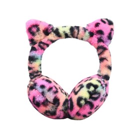 OhMill Fur Earmuffs Cat Ear Muffs for Women Leopard Earmuffs Winter Earmuffs Ear Warmer for Winter Ear Cover