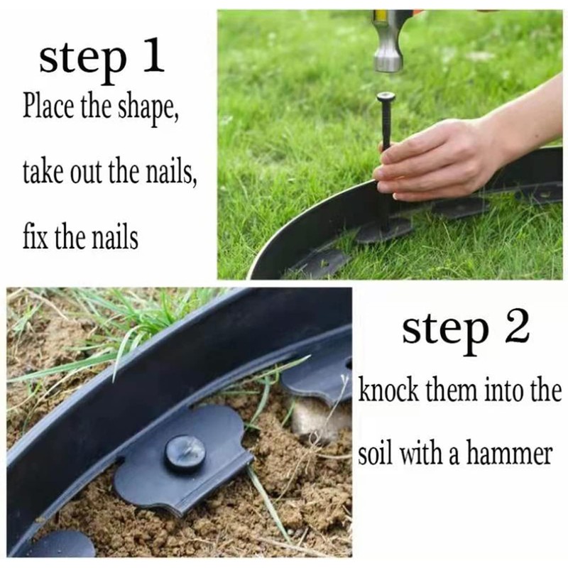 Landscape Edging Spikes, 8 inch Edging Spikes for Landscaping, Flower