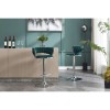 Set 2 Green Bar Stools Chrome Footrest Simple Chrome Leg