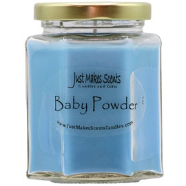 Baby Powder Scented Blended Soy Candle - Blue | Hand Poured in The USA by Just Makes Scents