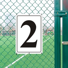 i-CowFun Premium Aluminum Number Signs 2, Metal 12" X 8" Numbered Signs Outdoor for Parking Lots, Floor, Dock, Court, Aisle, Field, High Visibility, No Fade, Weather-resistant