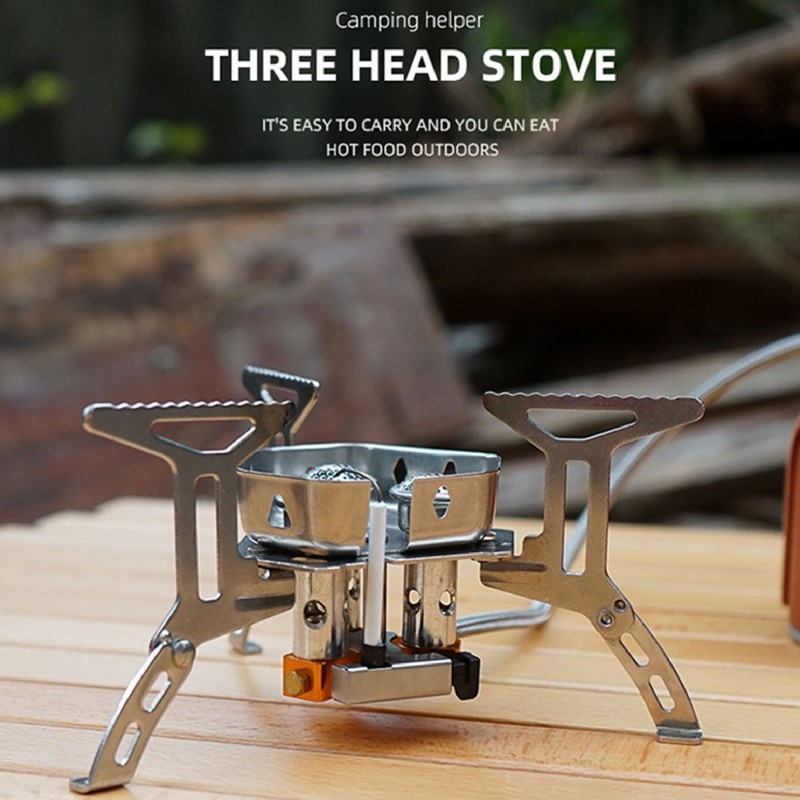 Camping Gas Stove Foldable Windproof Mini Camp Stove Cooker Electronic