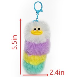Cute Creative Caterpillar Plush Keychain Gift for Women - Tote Bag Charm for Handbag, Purse, Backpack & Car Keys,Cat Pillow,Cat Toys