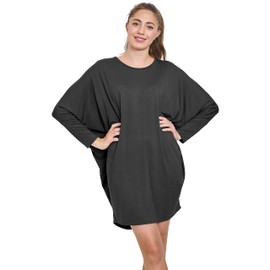 Van Der Rich ® - Tunic dress long sleeve oversize (made in Italy) - women's, black, Einheitsgröße