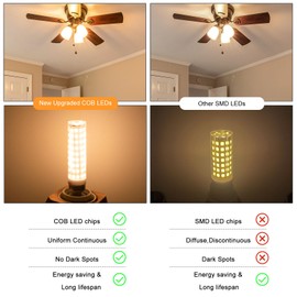 E11 Bulb 6W JDE11 120v 75w Halogen T4 E11 Mini Candelabra Base Dimmable, 800lm E11 Light Bulb Warm White 3000K for Ceiling Fans Light Bulb Chandeliers Light Bulb Cabinet Decorative Lighting 4-Pack