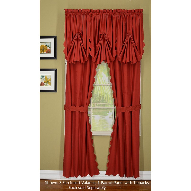 Today's Curtain Orleans 84" Panel Pair with Tiebacks Tambour Scallop