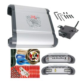 SoundXtreme ST-1000.2 2000Watts 2 Channels Class AB MOSFET Car Audio Amplifier with 2/4 Ohm Stable with Remote Sub Control + 4 Gauge Amplifier Installation Kit