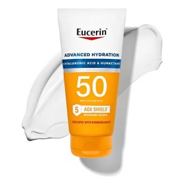 Eucerin Protector Solar Facial y Corporal SPF 50 Sun Advanced Hydration 5 oz | Loción Hidratante Avanzada, Hipoalergénica, Para Piel Sensible, Resistente al Agua y de Rápida Absorción