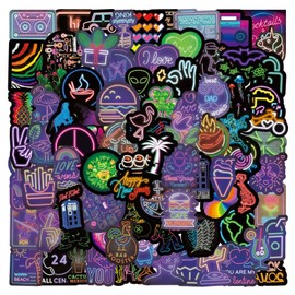 200 PCS Stickers for Cool Neon Light,Neon Sign Stickers,Teens Boys and Girls Sticker Pack Vinyl Skateboard Guitar Door Laptop Luggage Car Bike Water Bottle Birthday Party Supplies Stickers