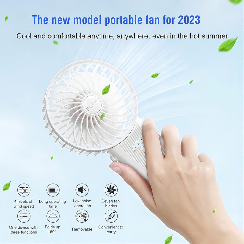 Psecici Handheld Fan, Mini Portable Personal Fan with lanyard, 4