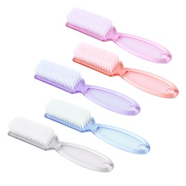 Pack of 5 Nail Brushes with Long Handle, Professional Nail Brushes, Nail Brushes with Handle, Nail Brushes with Soft Handle, Suitable for Cleaning Hands and Toenails