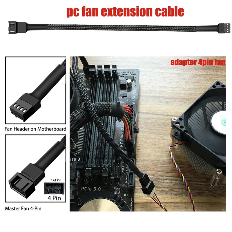 12" pwm Fan Extension Cable，4 pin Fan Extension Cable，Cable Extension