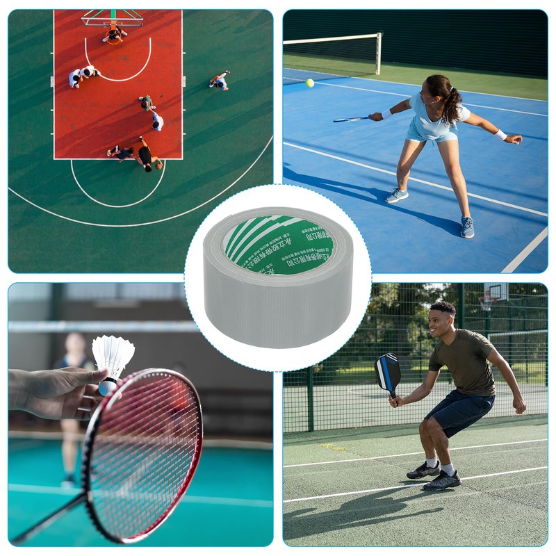 PATIKIL ピクルボールコートテープ2"×66フィート 屋内/屋外テニスバレーボールコート用ピクルボールコートマーキングキット シルバーグレー