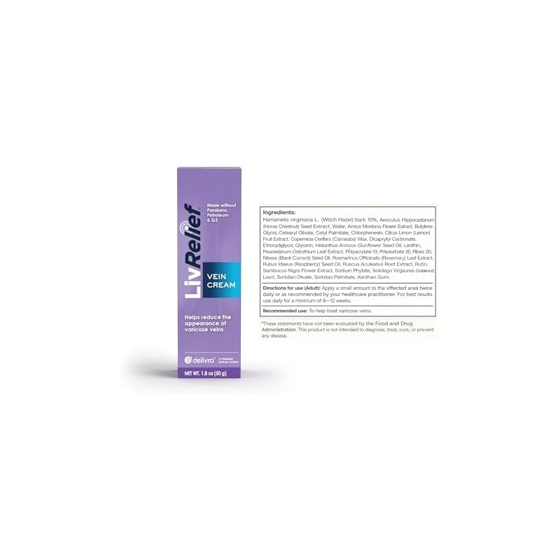 LivRelief - Crema de venas varicosas- 50 gramos