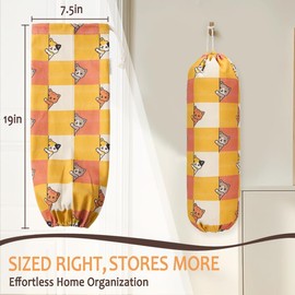 TOGETRUE Plastic Bag Holder, Cute Grocery Bag Holder for Plastic Bags, Wall Mount Bags Dispenser for Home Kitchen Decor (Yellow Cat)