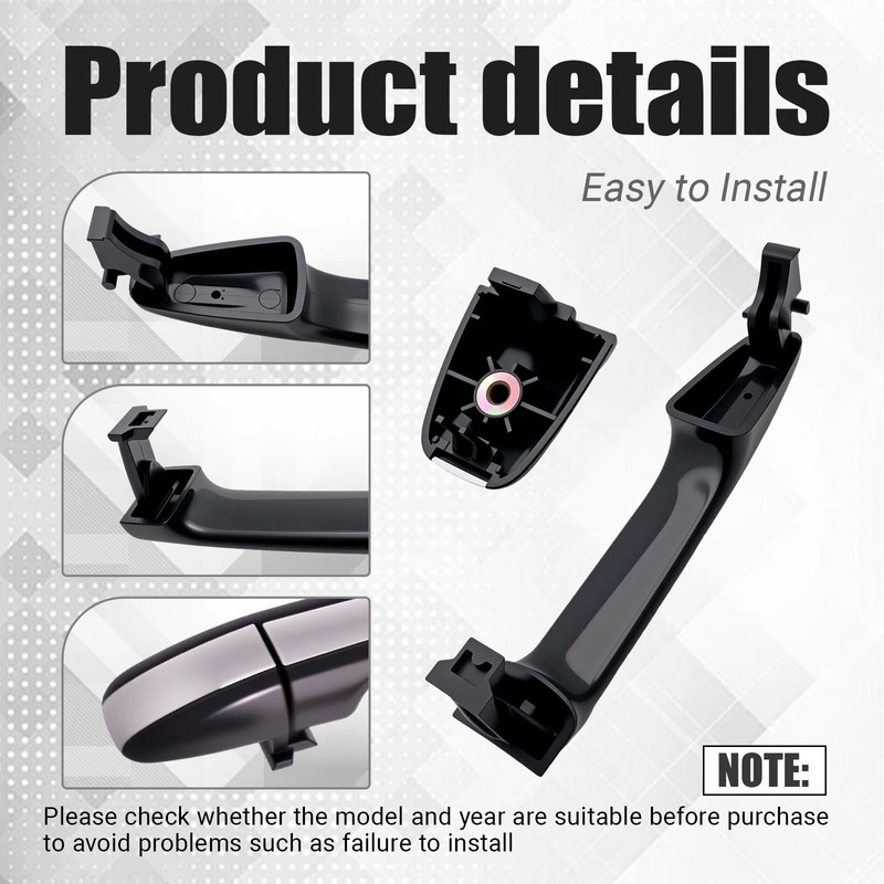 atsuch Rear Left Chrome Exterior Door Handle Compatible with Toyota
