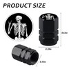 Tire Valve Stem Caps Skeleton Skull Car Accessories 4-Pack-Aluminum Alloy