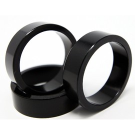 CYSKY Bicycle Headset Spacer 6 Packs Bike Stem Headset Spacer Kit Fit 1 1/8-Inch Stem for MTB BMX Mountain Bike Road Bikes 2mm 3mm 5mm 10mm x 3 (Aluminium Alloy, Black)