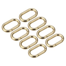 sourcing map Spring Oval Ring, 8Pcs 1.61 Inch Round Spring Snap Clip Trigger Spring Keyring Buckle for Bags Purses Keychain, Gold Tone
