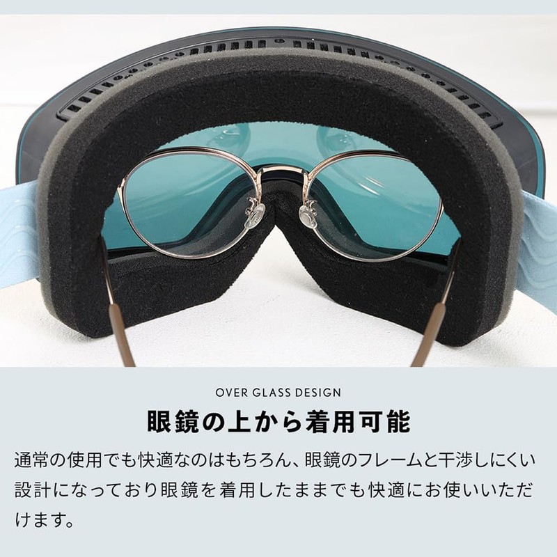 NNOUMU (Noamu) Ski Goggles for Men and Women, Glasses Compatible,