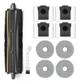 10Pcs TriCut Brush Parts Accessories Kit for Dreame X40 Ultra/X30 Ultra/L30 Ultra/L10s Ultra/L20 Ultra/L10s Pro Ultra/L40 Ultra, 1 Main Brush, 4 Dust Bags, 4 Mop Pads ，1 Clean Tool